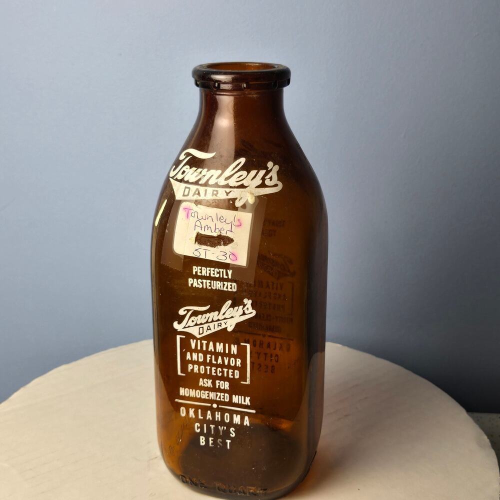 Amber Milk‎ Bottle, Townley's Dairy, Oklahoma City